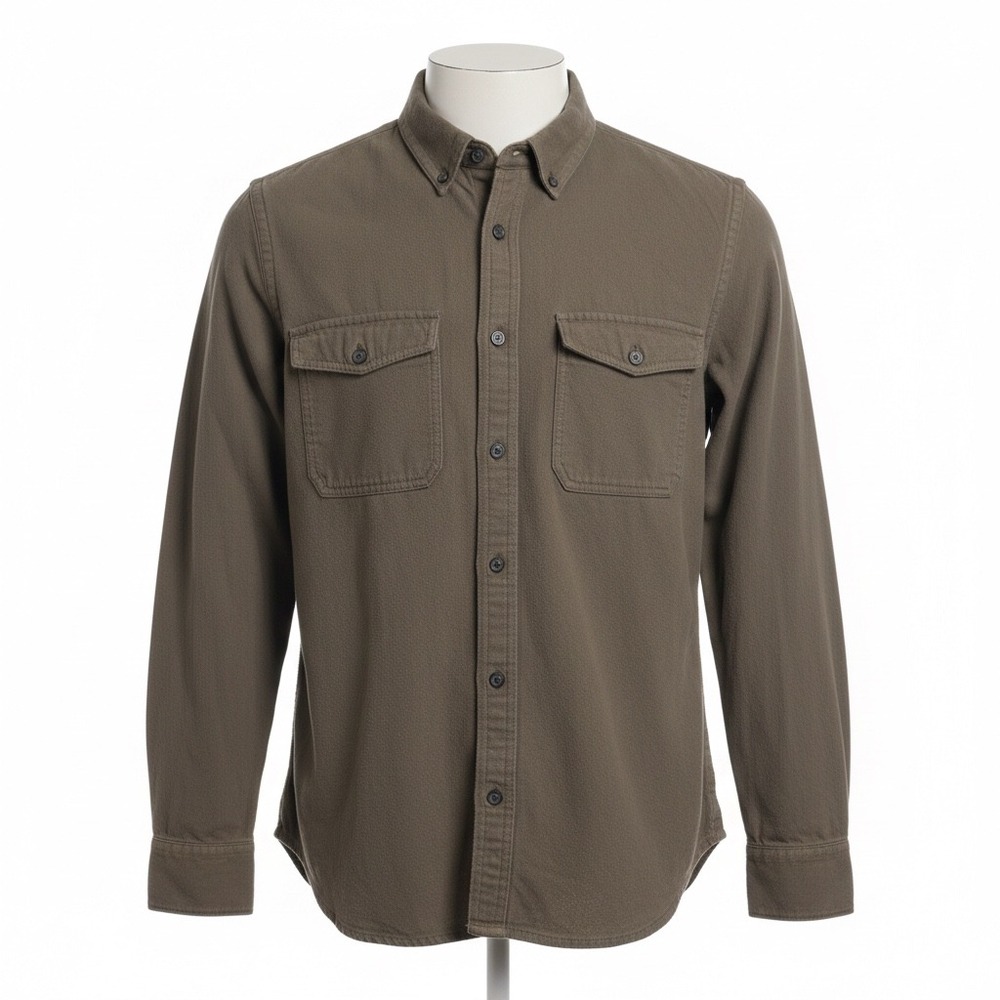 Everlane Button Down Shirt M Green Utility Minimalist‎ Modern Workwear Casual